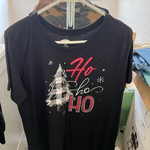 Black Holiday T-Shirt with Festive Design